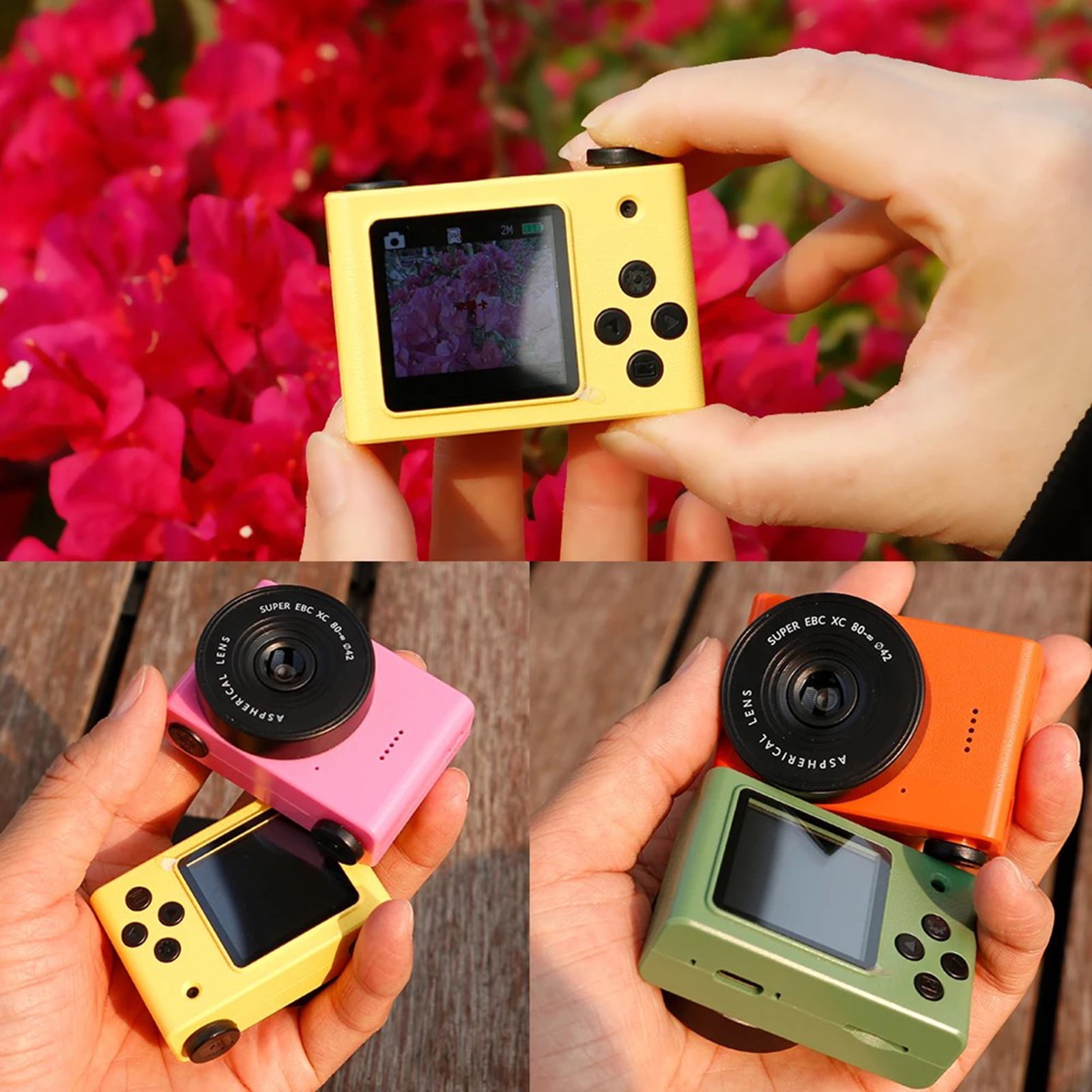 Retro Small Camera 1.54inch Screen Indoor Home Outdoor 720P Sports Camera Video Recorder with LED Fill Light Recording