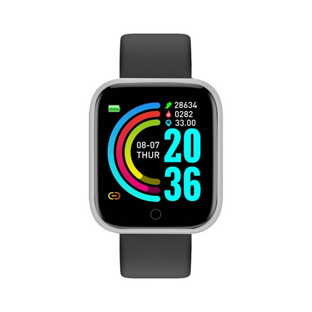 Montre Fréquence Cardiaque Tension Artérielle Rappel de message Intelligent Montre Intelligente; Montre Rappel de Massage Compatible Bluetooth 4.0 Montre de Mise en Forme, Montre, Argent Noir