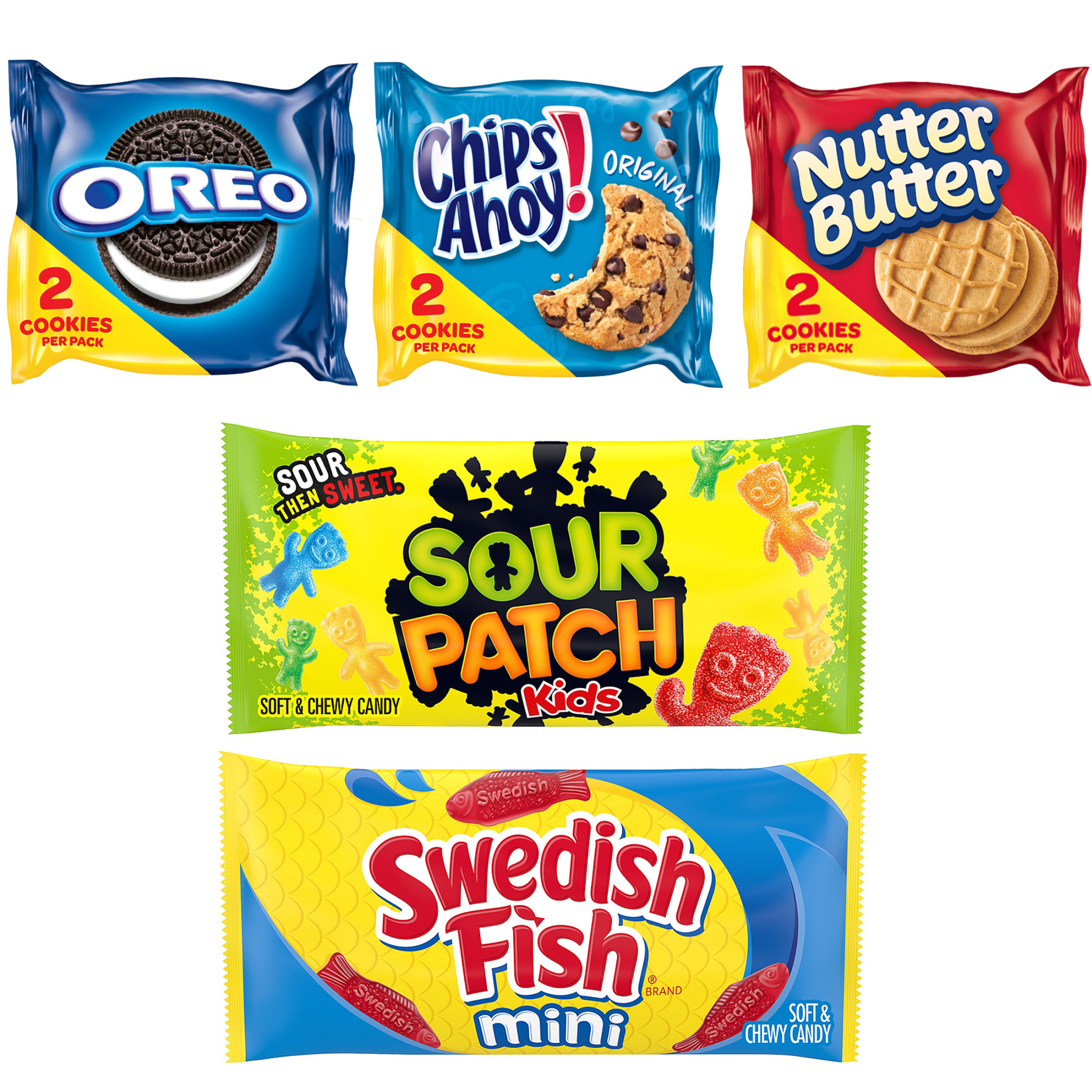 OREO, CHIPS AHOY!, Nutter Butter, SOUR PATCH KIDS & SWEDISH FISH Variety Pack, 40 Snack Packs