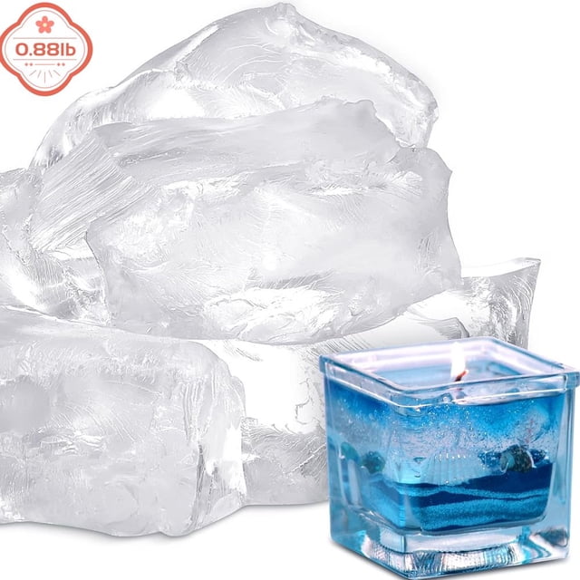 Estbridge 1.76lb/800g Clear Candle Wax Jelly Gel Wax for Candle Making Gel Candle Wax DIY Project Transparent Candle Making Supplies