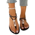 thumbnail image 6 of Xucatan Women's Crystal Embellished Thong Sandals, Adjustable Elastic Ankle Strap, Plus Size Glamorous Summer Footwear Gift, 6 of 9