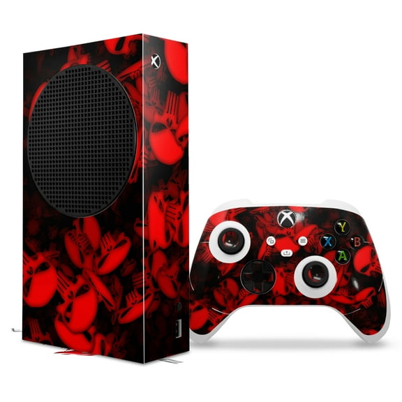 WraptorSkinz Skin Wrap compatible with the 2020 XBOX Series S Console and Controller Skulls Confetti Red (XBOX NOT INCLUDED)