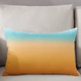 thumbnail image 3 of Teal Orange Ombre Throw Pillow Covers, Modern Geometric Striped Abstract Art Soft Breathable Pillow Cases with Invisible Zipper for Sleeping, Toddler Pillowcases for Couch Bed Sofa Chair 12x20 Inches, 3 of 6