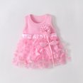 thumbnail image 3 of Mercatoo Baby Girls Spring Summer Flowers Butterfly Lace Ruffle Sleeveless Princess Dress Baby Girls Birthday Party Dress, 3 of 3