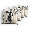 thumbnail image 5 of Ambesonne Retro Throw Pillow Cover 4 Pack, Greek Woman and Amphora, 24", Sand Brown Black, 5 of 7