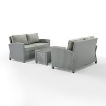 Crosley Bradenton 3 Piece Patio Sofa Set in Gray