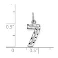 thumbnail image 4 of Auriga 14k White Gold Brushed Diamond-cut Number 7 Charm for Women (L-15.38 mm, W-7.65 mm), 4 of 6