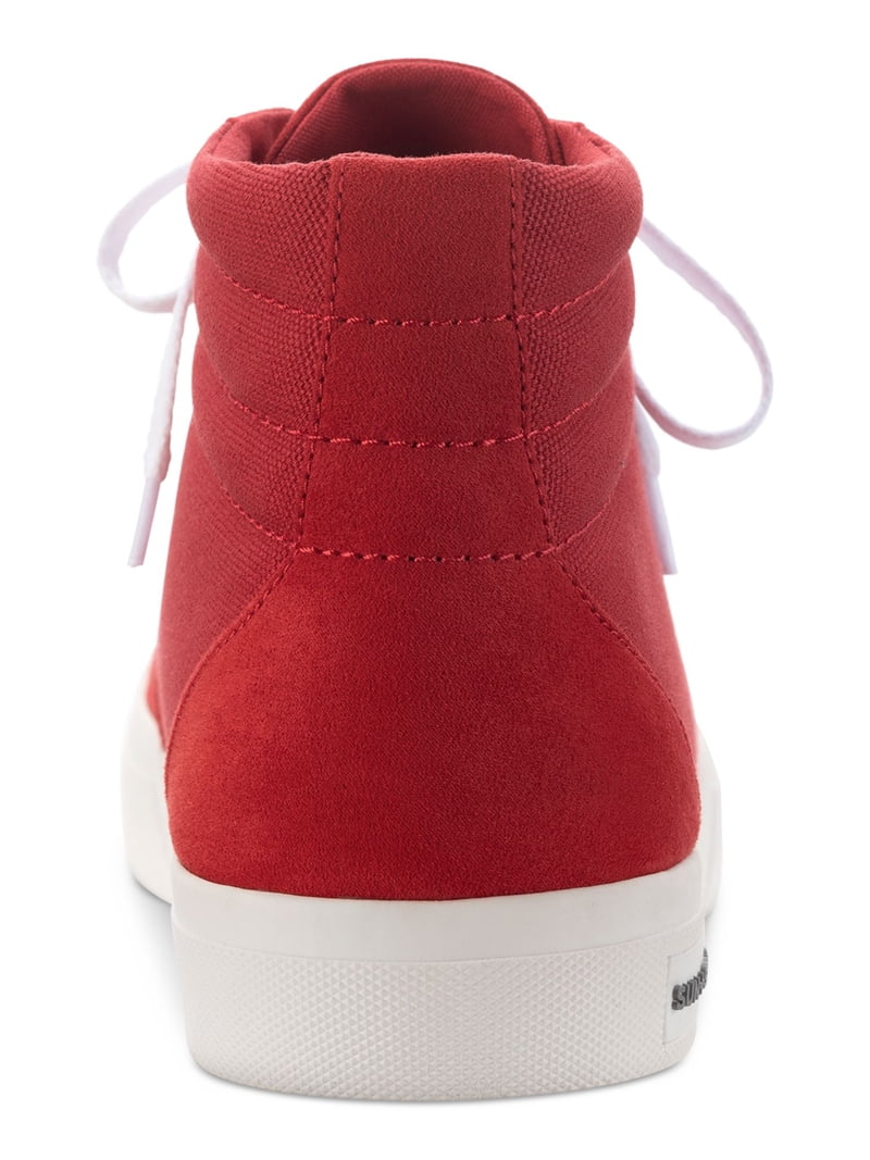 SUN STONE Mens Red Cushioned Jett Round Toe Platform Lace-Up  display picture 3