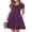 04-Purple, variant on Women Summer Dress Casual Short Sleeve V Neck A-Line Knee Length Pleated Flowy 2026 Fashion Midi Dresses with Pocket Black X-Large