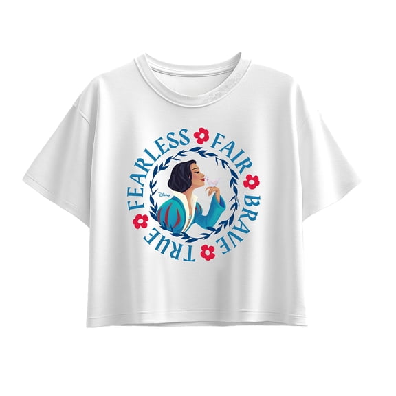 Snow White - Fearless Fair Brave True Short Sleeve Boxy Graphic T-Shirt