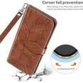thumbnail image 2 of Compatible with iPhone 13 Mini Wallet Case Women Leather Flip with Wrist Strap Kickstand Magnetic Shockproof with Card Holder Protective Case for iPhone 13 Mini 5.4 inch Life Tree Brown, 2 of 14