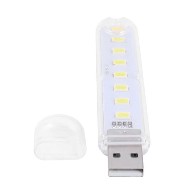 Lámpara Mini de lectura brillante de luz de libro USB portátil para PC portátil (blanco 8LED) Likrtyny Para estrenar