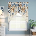thumbnail image 6 of Orange Blue Botanical Kitchen Window Curtains, Swag Curtains Valance for Bedroom Living Room Bathroom, Weeping Fall Eucalyptus Leaves Rustic Rod Pocket Window Curtain Block Drapes 2 Panels 36"x36", 6 of 9