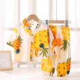 thumbnail image 3 of Kids Toddler Girls 3/4 Sleeve Lounge Sets 2 Piece Casual Outfits Button Down Tops Pants Summer Fall Cotton Cute Clothes 4 Years, Yellow, 3 of 3