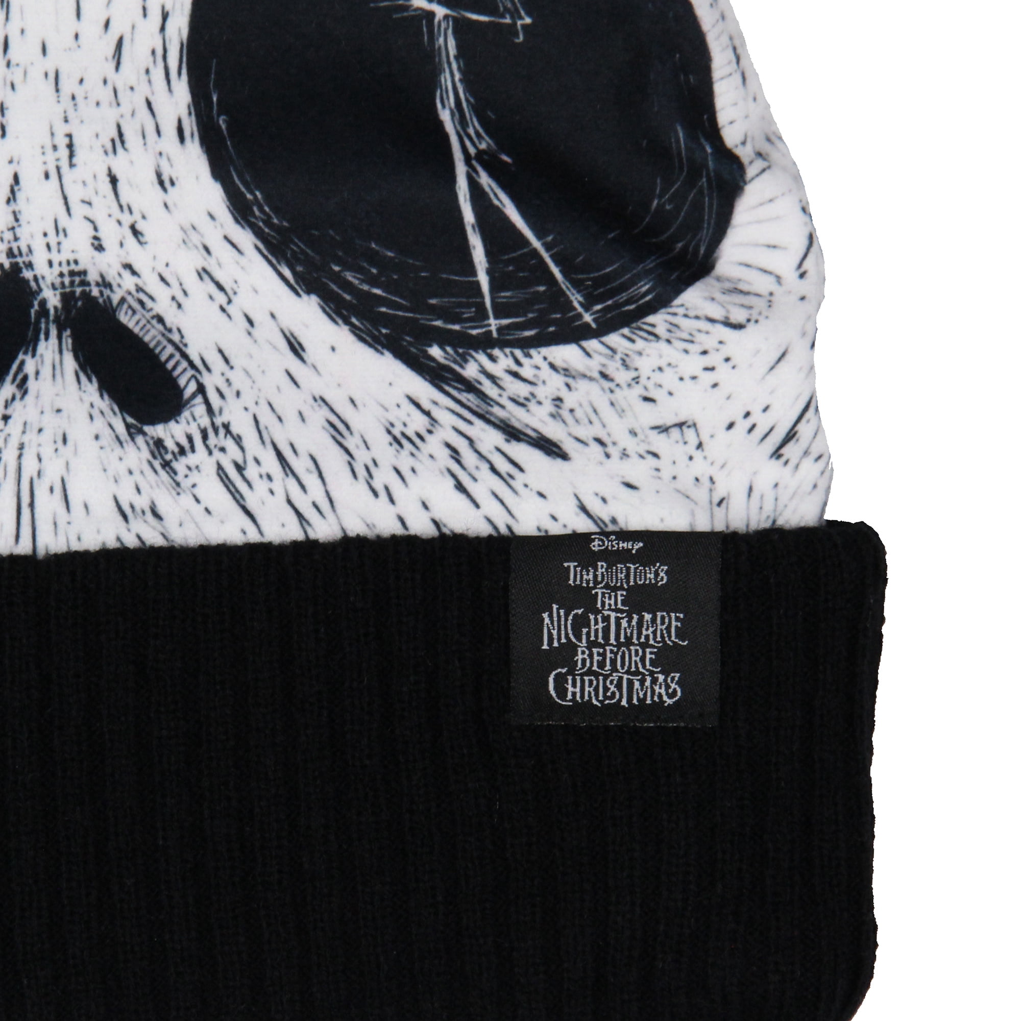 Disney Nightmare Before Christmas Beanie Jack Skellington Sublimated Face Pom Knit Beanie Hat Cap