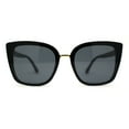 thumbnail image 2 of Iconic Metal Bridge Large Cat Eye Plastic Chic Fashion Sunglasses Black Gold, 2 of 4
