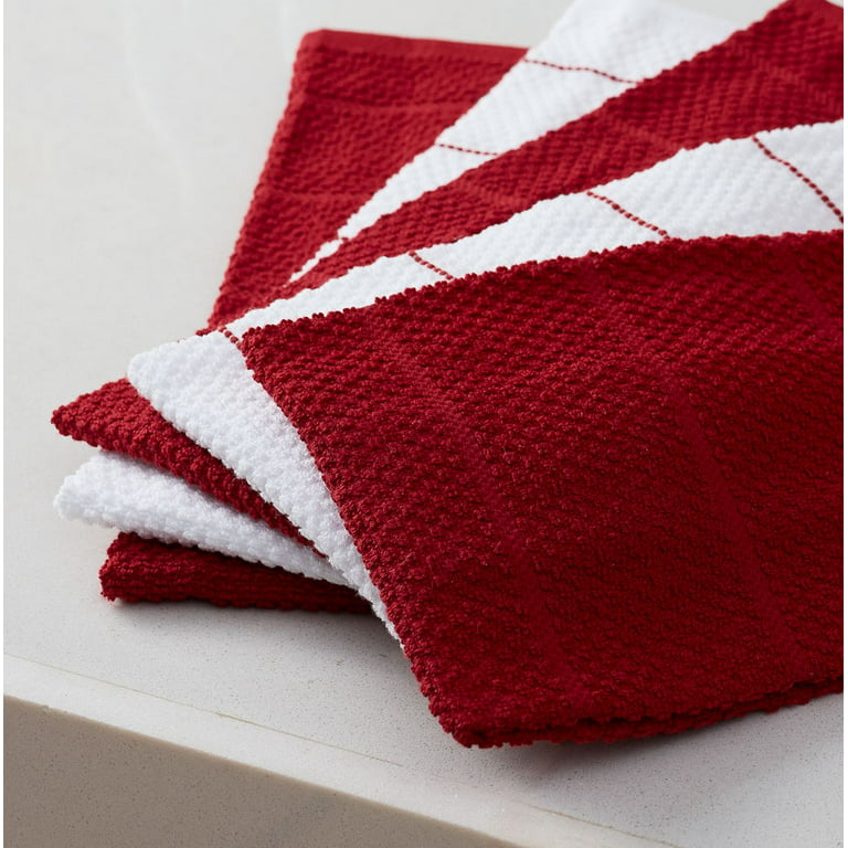 Mainstays Kitchen Dish Cloth - Red - 12 x 12 in
