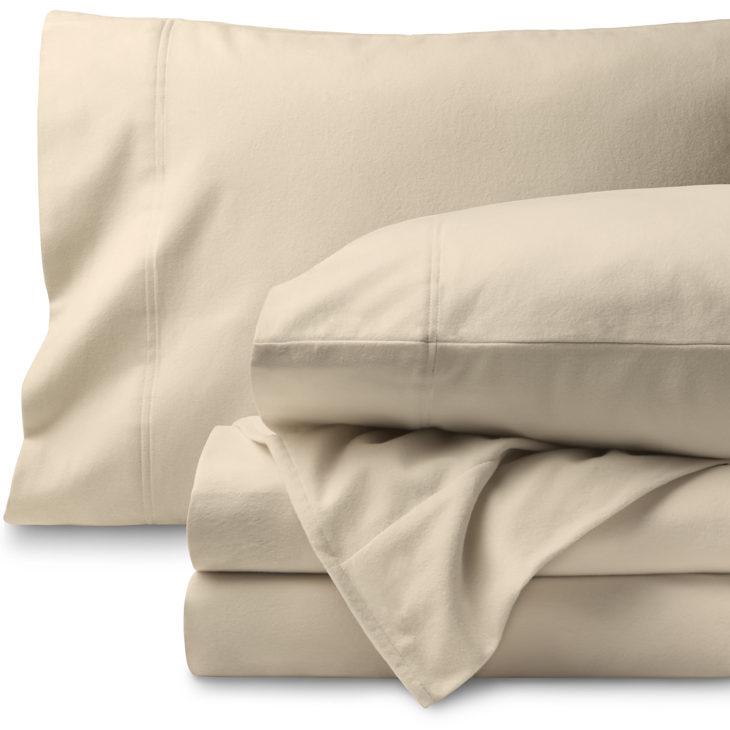 Double Brushed Flannel Bare Home Standard Flannel Pillowcase Set Standard Pillowcase Set of 2, White 100/% Cotton Velvety Soft Heavyweight