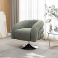 thumbnail image 2 of Modern style  emerald single swivel sofa chair, Teddy upholstered single sofa with round and fluffy reading chair, suitable for living room, bedroom, 2 of 8