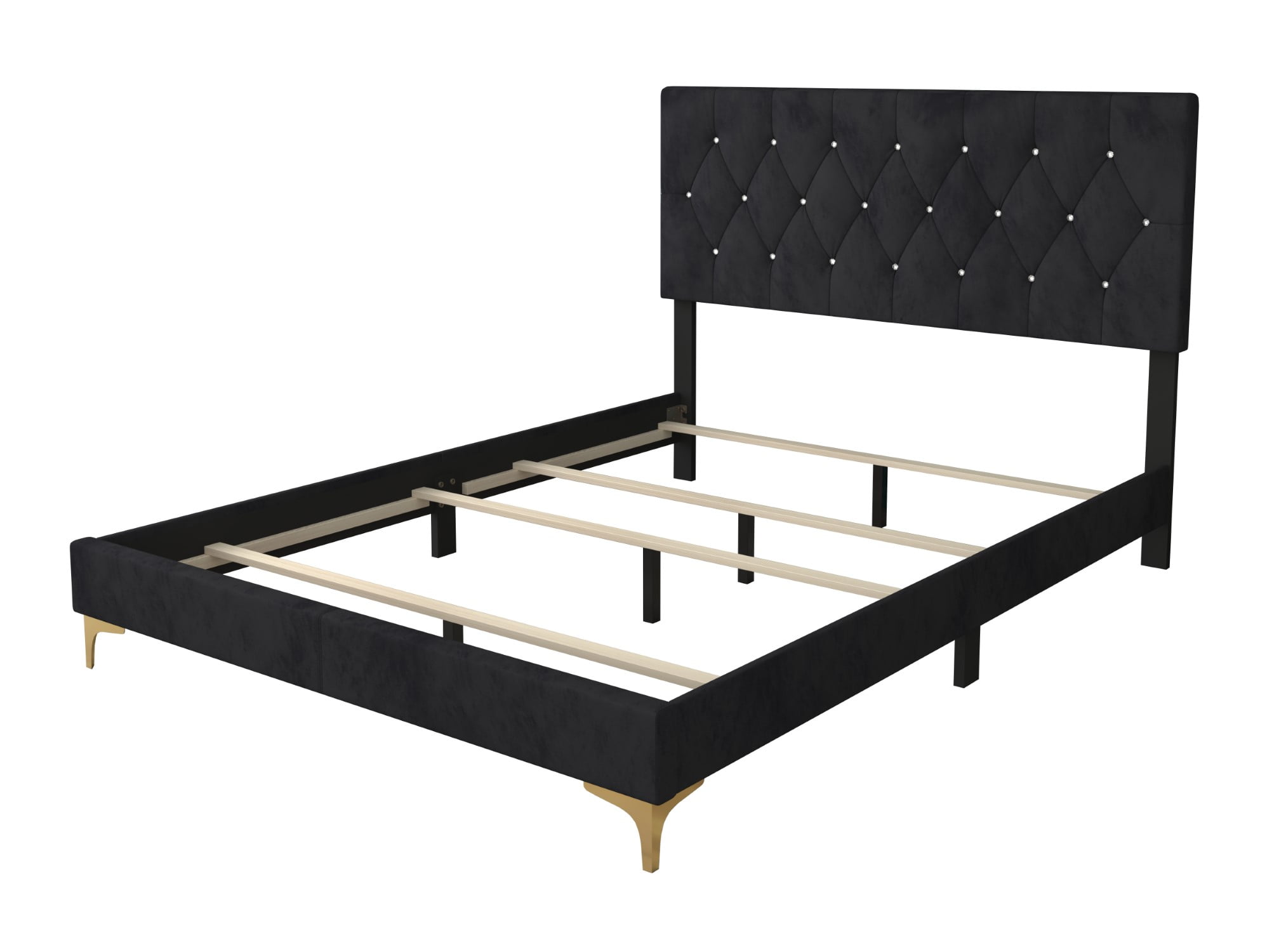 Home Design Sana Queen Upholstered Panel Bed Frame with 2 Nightstands for Adult Bedroom, Modern Style