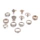 thumbnail image 4 of 15pcs Vintage Women Mid Ring Set Flower Crown Hollow Out Joint Knuckle Nail Ring, 4 of 5