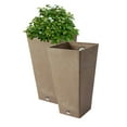 thumbnail image 3 of Algreen 17831 Valencia 10 in. by 20 in. Height 2 Square Planters, Taupe - Pack of 2, 3 of 4