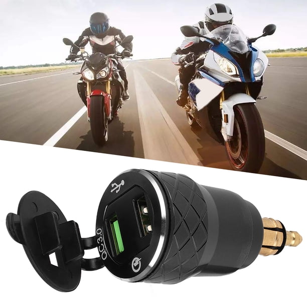 Cargador USB, puerto USB para motocicleta de 12 V a 24 V Puerto USB para motocicleta Cargador de alimentación USB Aspecto llamativo
