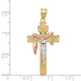 thumbnail image 2 of 14K Yellow Gold Tri-color Diamond Cut Large Draped INRI Crucifix Pendant, 2 of 2