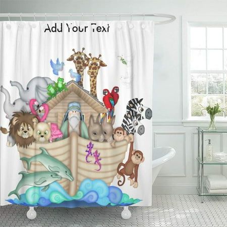CYNLON Noah Ark Srf Sharonrhea Religion Nursery Youth Baby Bathroom Decor Bath Shower Curtain 60x72 inch