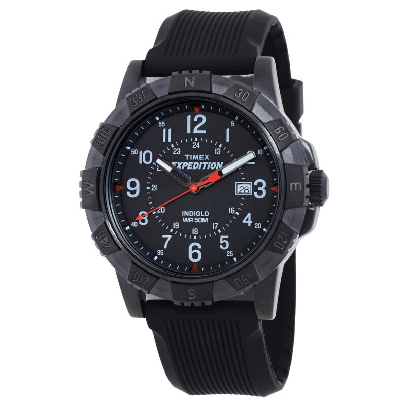 Timex Expedition Ridge 41mm Black Dial Black Silicone Strap Mens Watch
