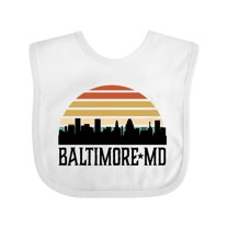 Inktastic Baltimore Maryland Skyline Sunset Boys or Girls Baby Bib