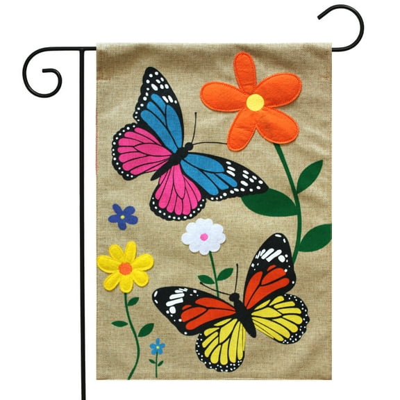 Briarwood Lane Butterfly Dance Burlap Garden Flag