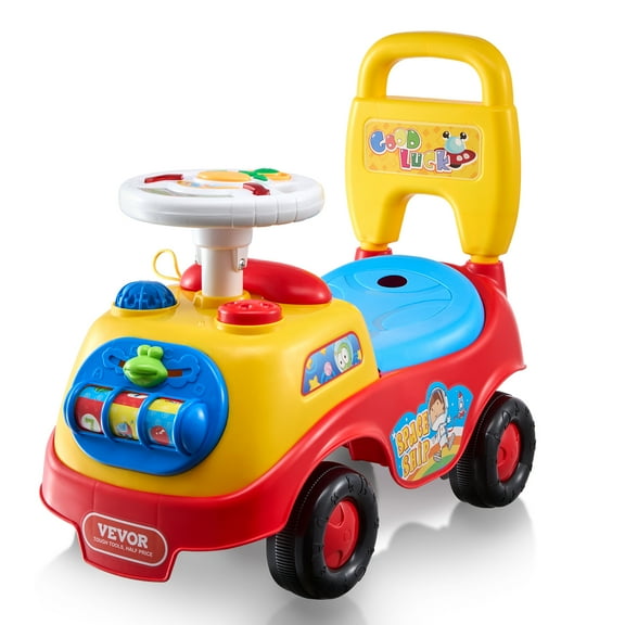 VEVOR Ride On Push Car for Toddlers, Ages 1-3, Ride Racer, Sit to Stand Toddler Ride On Toy, Classic Kids Ride On Car with Music Steering Wheel, Horn & Under Seat Storage, Ride On Toy for Boys Girls