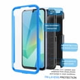 thumbnail image 2 of Njjex Motorola Moto G 2024 [5G Only] | XT2417 Holster Case [3-in-1] - Military-Grade Drop Protection, Built-in Screen Protector & 360° Rotating Belt Clip Carrying Swivel Defender Full Body Cover-Blue, 2 of 7