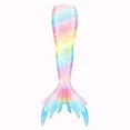 thumbnail image 3 of Tails for Swimming for Girls 7-8 Years Old Colorful Rainbow Swimsuit Necklace Bracelet Swimming Wear Outfit Sets Multicolour 8-9 Years, 3 of 6