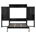 thumbnail image 4 of Queen Size Murphy Bed Wall Bed with Desk and Vanity, Multifunctional Queen Size Murphy Cabinet Storage Bed with Cabinets for Guest Room Office, Espresso, 4 of 8
