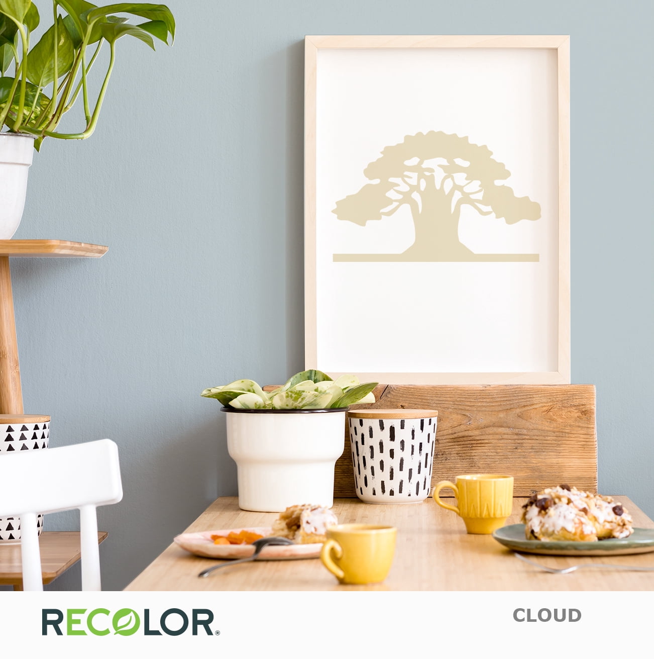 RECOLOR Premium Interior Recycled Content Paint, Eggshell Finish, Cloud - 1 Gallon