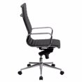 thumbnail image 4 of Nicer Furniture Ribbed PU Leather with Wheels Adjustable High Back Chair, 4 of 4