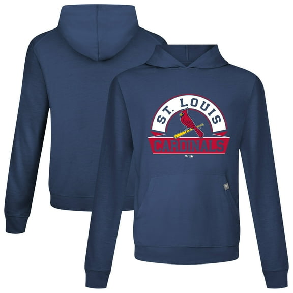 Men's Levelwear Navy St. Louis Cardinals Relay Banner Arch Pullover Hoodie