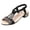 Black, variant on Low Heeled Sandals for Women Vintage Rhinestone Open Toe Elegant Dressy Party Prom Heels Elastic Ankle Strap Silver Size 8