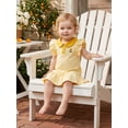 thumbnail image 4 of BemeyourBBs Toddler Baby Girls Summer Ruffled Dress 12 18 24 Months 2 3 4 5 Years Avocado Sunflower Tulip Strawberry Embroidered Buttons Fly Sleeve Casual Dress, 4 of 9