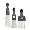 thumbnail image 5 of 3Pcs Metal Afro Comb African American Pick Comb Hair Brush Hairdressing Styling Tool Black Fist, 5 of 8