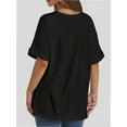 thumbnail image 2 of Women's Oversized T Shirts Short Sleeve Crewneck Summer Tops Casual Loose Basic Tee Shirts Trendy Clothes, 2 of 4