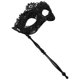 thumbnail image 1 of ColoMX Máscara de mascarada de encaje elegante con palo, máscara veneciana para mujer, accesorio de disfraz para fiesta de disfraces de Halloween, 1 of 7