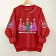 thumbnail image 4 of Uootdi Christmas Long Sleeve for Gift Women Matching Christmas Sweater for Family Christmas Cat Merry Christmas Xmas Tree Chris tmas Lights Sets, 4 of 4
