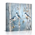 thumbnail image 3 of Canvas Wall Art Spring Blue Bird Canvas Art Print Oil Painting Tree Pictures Wall Decor for Living Room Bedroom Artwork Decorations Stretched Framed Ready to Hang 8"x8", 3 of 9