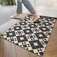 thumbnail image 4 of Black Beige Checkerboard Checkered Pattern Door Rugs,Washable Non Slip Door Mats Indoor,Decorative Door Mats,Entry Mat Indoor for Entrance,Bedroom,Kitchen,Bathroom,17"x30", 4 of 6