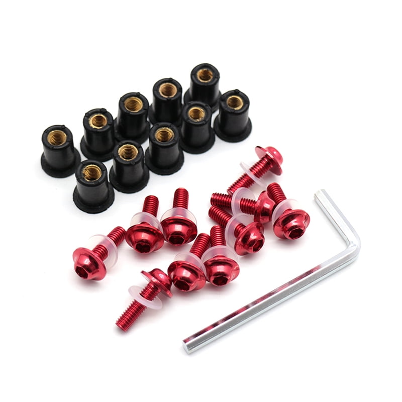 10pcs Universal Motorcycle Windscreen Windshield Bolts Screws Kit Wind
