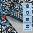 thumbnail image 5 of 4x6 Washable Area Rug for Living Room, Floral Large Entryway Kitchen Rug Non Slip, Ultra Soft Stain Resistance Carpet for Bedroom Laundry Room, Dark Blue, 5 of 6