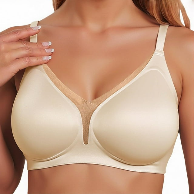 Sujetador push up para mujer: sin aros, sujeción suave, tejido satinado, realza ligeramente el pecho